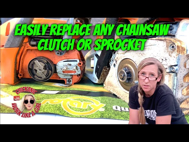 HOW TO EASILY REMOVE THE CLUTCH OR SPROCKET ON ANY CHAINSAW. STIHL ECHO HUSQVARNA JONSERED POULAN