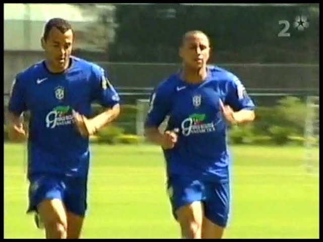 Reportage med Brasiliens fotbollslandslag 2005-04-17