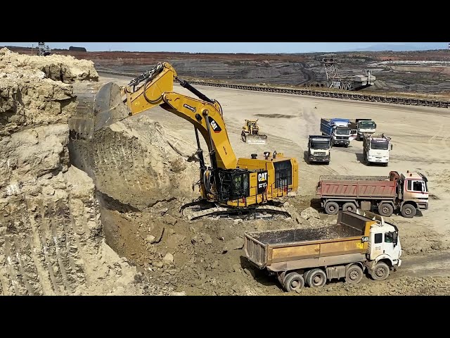 Caterpillar 6015B Excavator Loading Mercedes & MAN Trucks - Sotiriadis/Labrianidis Mining Works