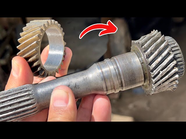 Threads Method Used for Replace the Broken Gear of the Transmission Block Shaft