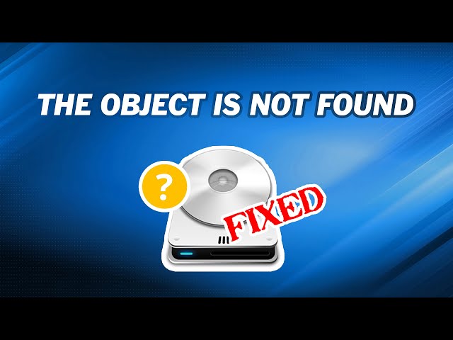 Quick Fix: Virtual Disk Service Error - The Object Is Not Found