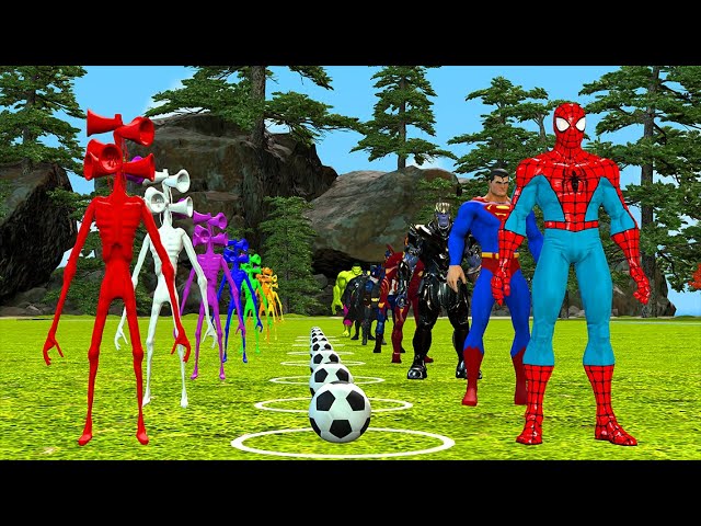Siêu nhân người nhện vs Spider Man roblox vs Batman,Iron Man vs 100 meter free kick skill challenge