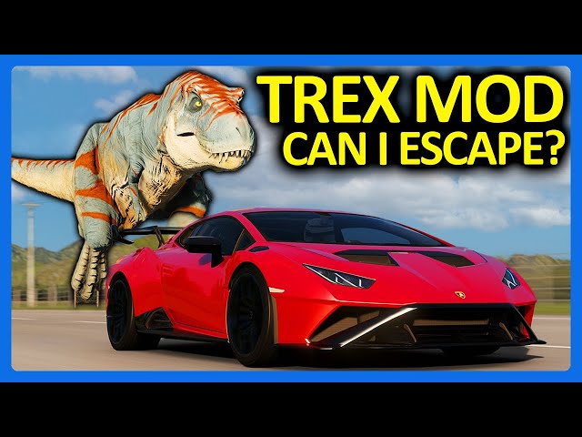 Can I Escape a HUGE T-Rex with a Lamborghini in Assetto Corsa?!?