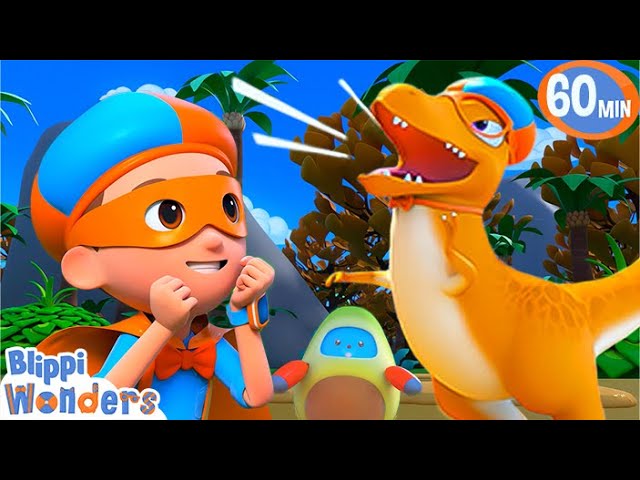 Blippi Has A Halloween Party with Dinosaurs! | Blippi Wonders Educational Videos for Kids