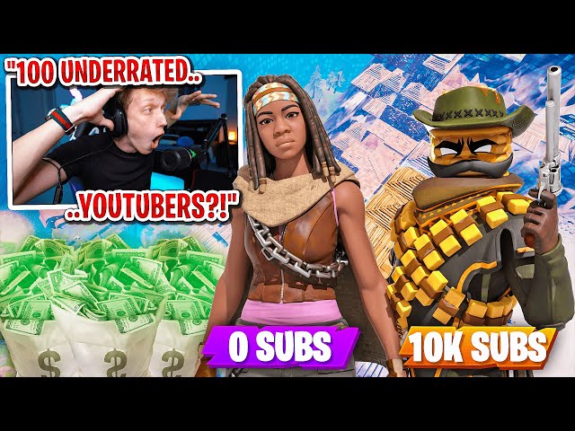 I got 100 UNDERRATED youtubers to scrim for $100 in Fortnite... (0 subscribers)