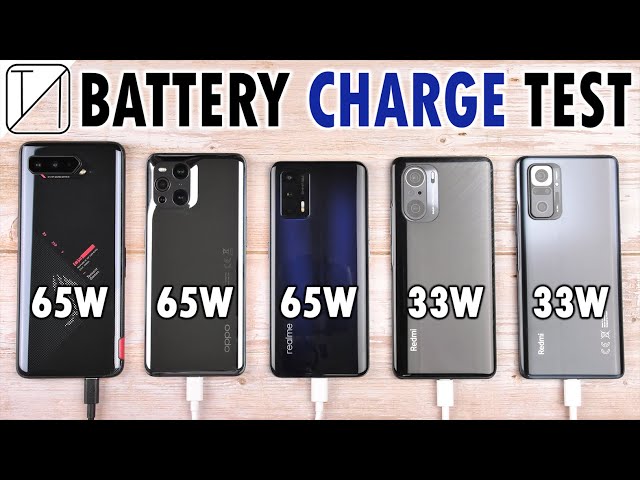 Asus ROG Phone 5 vs OPPO Find X3 Pro / Realme GT / Redmi K40 Pro / Note 10 Pro Charging Speed Test