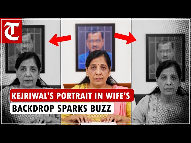 Portrait of CM Kejriwal behind bars in Sunita Kejriwal’s background sparks buzz on social media