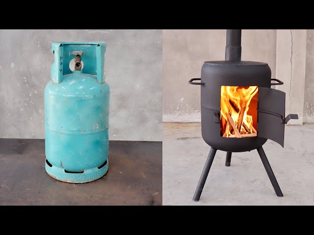 How to turn an old gas cylinder into a portable wood stove
