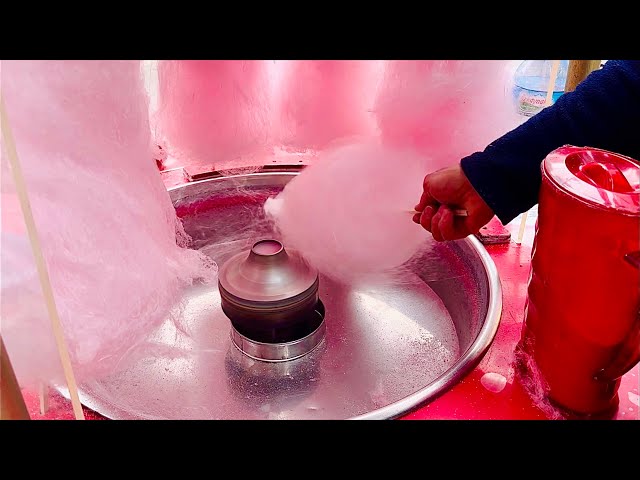 Cotton Candy Making in Street - Turkish Street Food