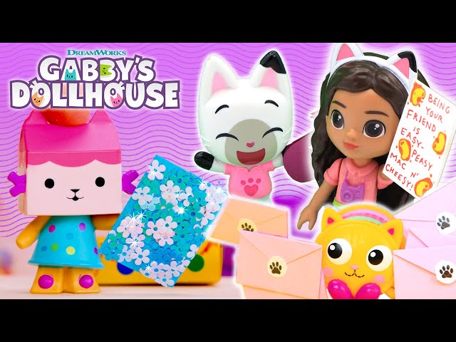 Show Your Friends You Care! DIY Kitty Cards & Box! | GABBY'S DOLLHOUSE TOY PLAY ADVENTURES