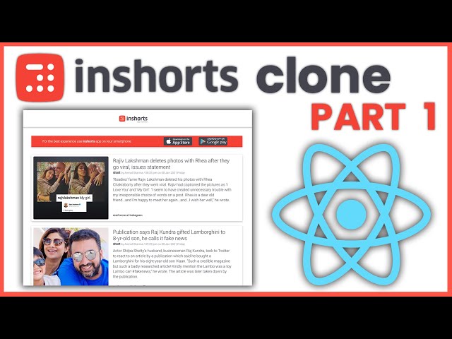 News App in React JS [ PART 1 ] | Inshorts clone | Workshop Day 5 | Material UI | Newsapi