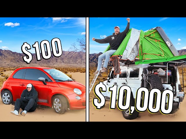 $100 vs $10,000 Car Camping! *Budget Challenge*