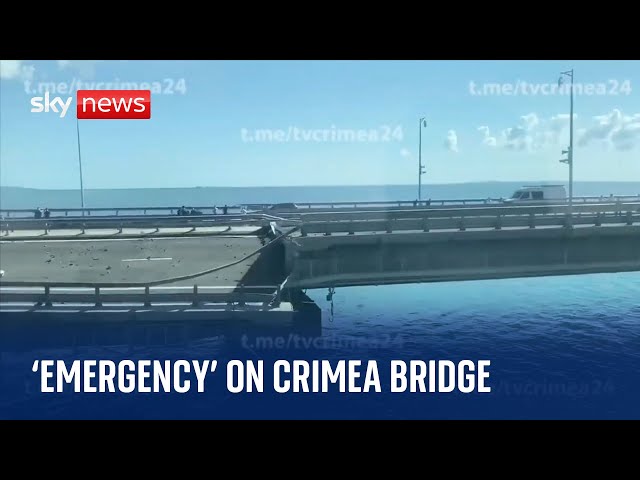 Ukraine War: Traffic halted after 'emergency' on bridge linking Russia and Crimea