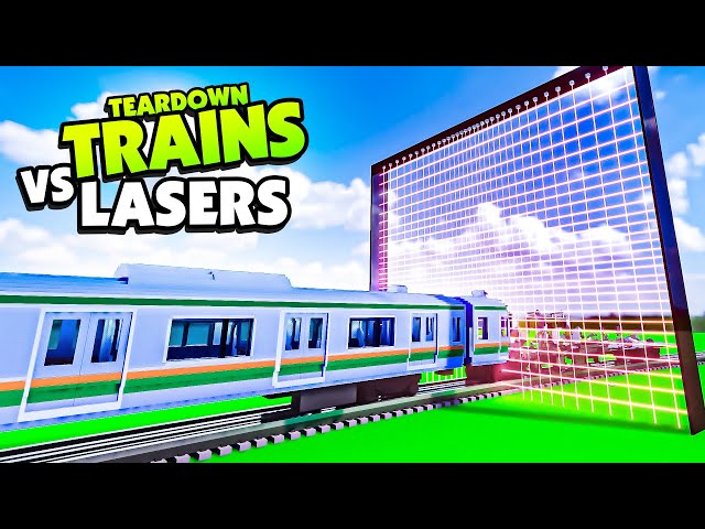 TRAIN With Passengers Drives Through LASER RING - Teardown Mods