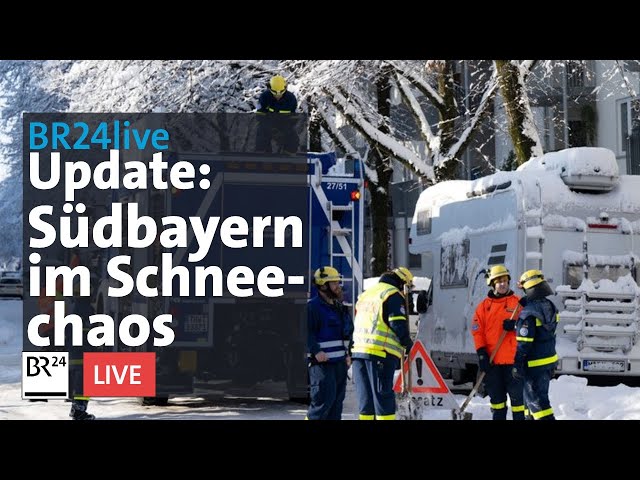 Südbayern im Schneechaos: Verkehrskollaps und Stromausfälle | BR24live