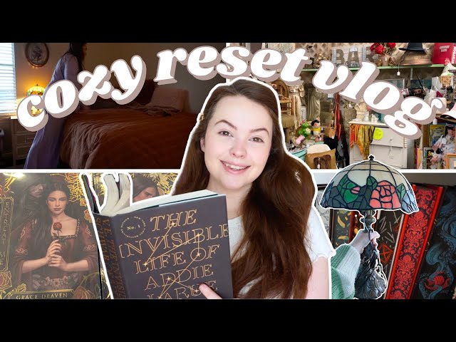 cozy reset vlog 🌼 february tbr, thrifting, goals & some favorite things