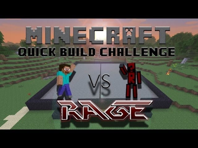 Minecraft Quick Build Challenge - Water Slide! (1v1 on Voice)
