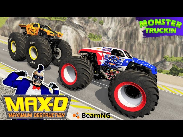 Monster Jam INSANE High Speed Jumps and Crashes #26 | BeamNG Drive