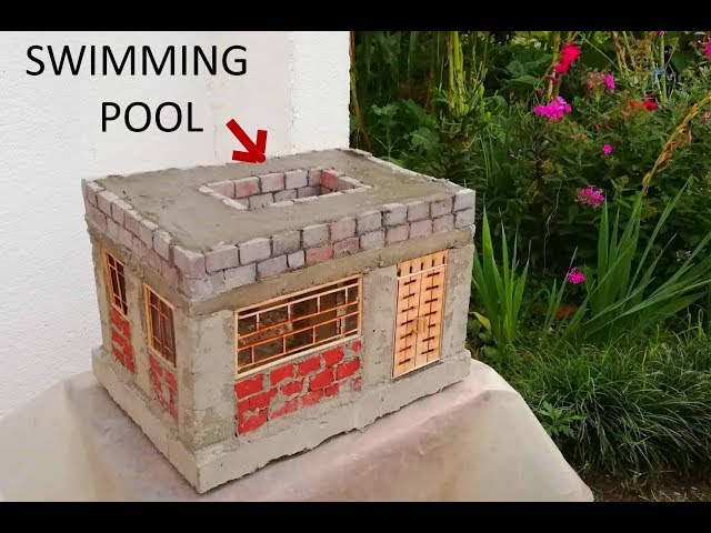 🔨 Bricklaying MODEL -construction of the smallest houses in the world - Making SWIMMING POOL #4