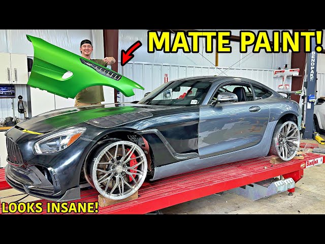 Rebuilding A Wrecked Mercedes AMG GTS! Our Toughest Paint Job Yet!!!