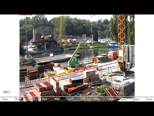 Bau der Neckarbrücke Bad Cannstatt II. - Zeitrafferfilm 2017