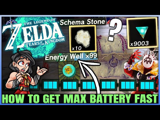 New Trick to Get MAX Batteries FAST - All 10 Abandoned Mine & Schema Stones - Tears of the Kingdom!