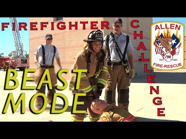 Firefighter Agility Test - BEAST MODE !!  Allen Fire Department