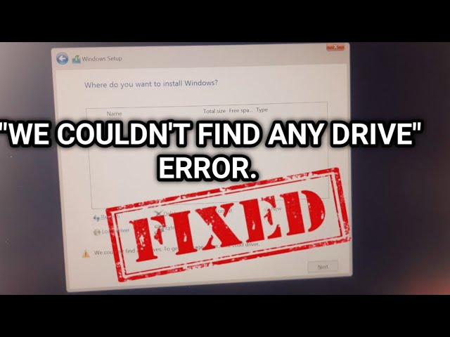 HP Laptop " we couldn't find any drives. To get a storage driver, click load driver" error fix.