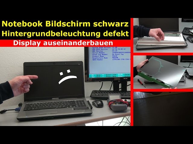 Notebook Bildschirm schwarz - Display zerlegen - externen Monitor aktivieren - [4K Video]