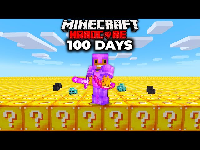I Survived 100 Days in a LUCKY BLOCK SUPERFLAT World in Hardcore Minecraft... Here's What Happened