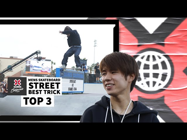 Men’s Skateboard Street Best Trick: TOP 3 | X Games California 2023