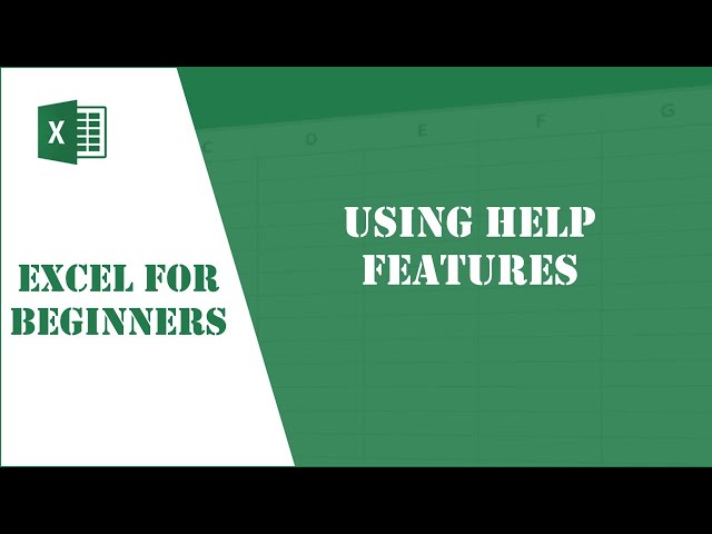 Excel Tutorial 8 - Help