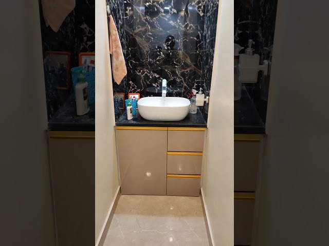 wash basin vanity design #akilcarpenter #slidingwardrobedesign
