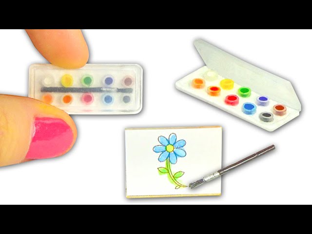 Miniature Watercolor Set DIY (actually works!) - Art Supplies - YolandaMeow♡