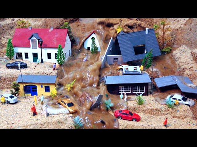 Tsunami Caused Dam Collapse And Wash Away Mini Town - Dam Breach Simulation