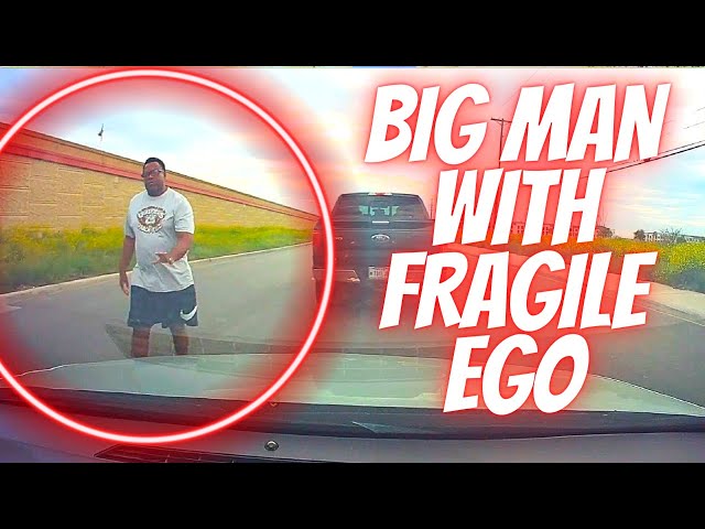 BIG MAN WITH FRAGILE EGO --- Bad drivers & Driving fails -learn how to drive #1085
