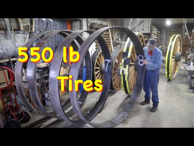 Dismounting 550 lb. Steel Wagon Tires | Engels Coach Shop