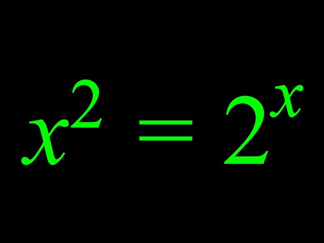 A Nice Exponential Equation, x²=2ˣ
