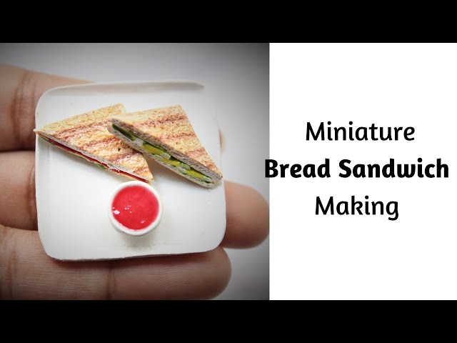 Miniature Bread sandwich making|Air dry clay miniatures|Sandwich miniature|Bread miniature|