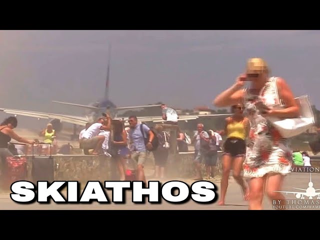 🔥 PEOPLE FLEE behind departing Planes! THIS IS SKIATHOS AIRPORT!