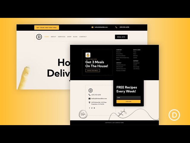 Download a FREE Header and Footer for Divi’s Meal Kit Layout Pack