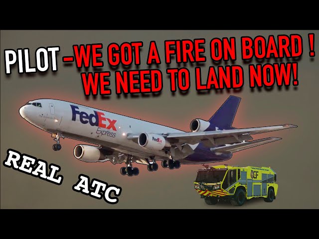 REAL ATC | Mayday mayday mayday, we have fire on board. FedeEX DC10