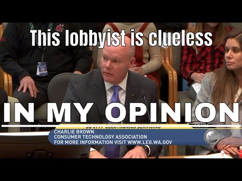 Charlie Brown gives lobbyist-style answer to Senator Marko Liias