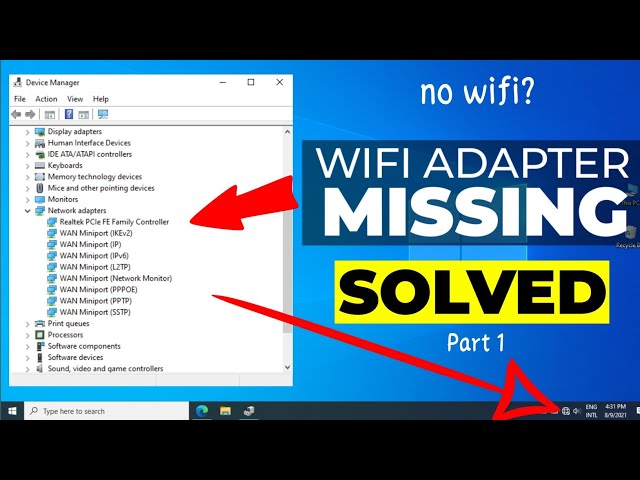 Wi-Fi Adapter Missing Problem Windows 10 ||💥 Fix WiFi || Part-1