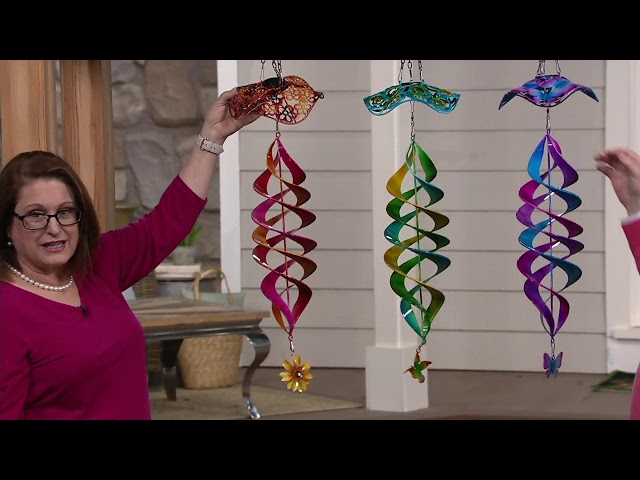 Plow & Hearth Hanging Solar Swirl Icon Spinner on QVC