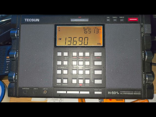 Radio New Zealand on 13690 kHz Shortwave on Tecsun H-501x using MLA 30 loop antenna