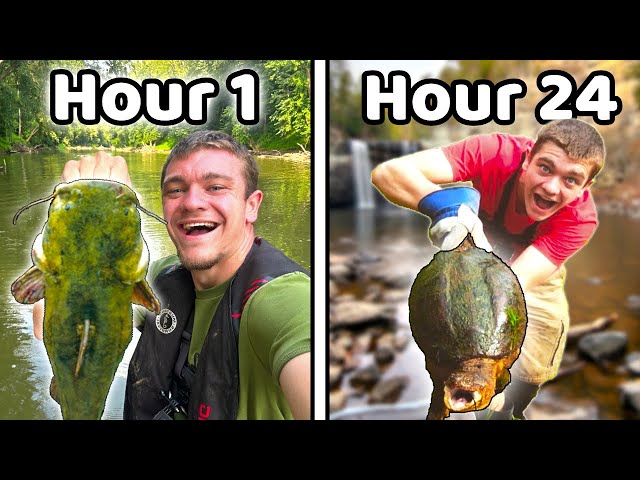 Eating Only What I Catch in the River for 24 Hours!