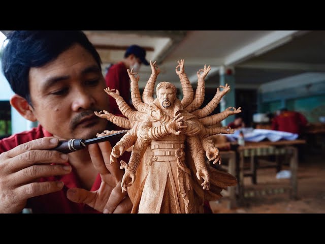 Carving Doctor Strange out of Wood - Amazing Woodworking Skills