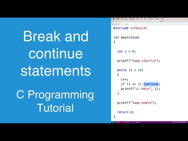break and continue statements | C Programming Tutorial