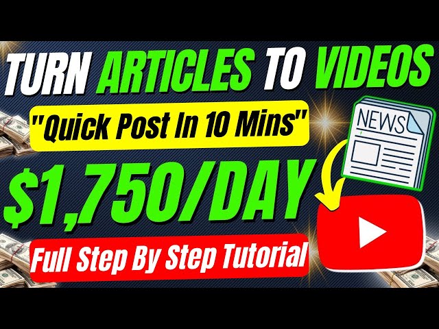 How To Make Money On YouTube TURNING Articles Into Videos For FREE ($50,000/Mo Niche)